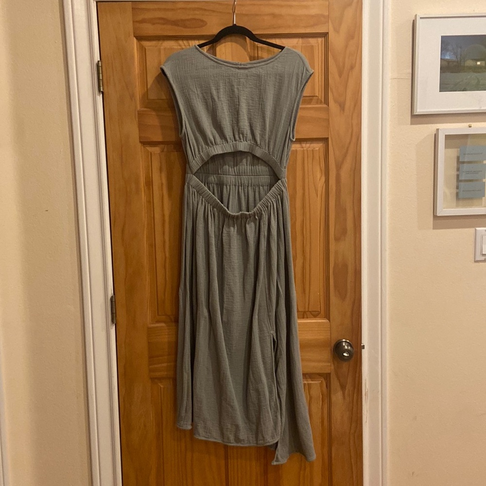 Apiece apart Marietta dress Eucalyptus Green Gauze Modern midi LARGE - Picture 3 of 5